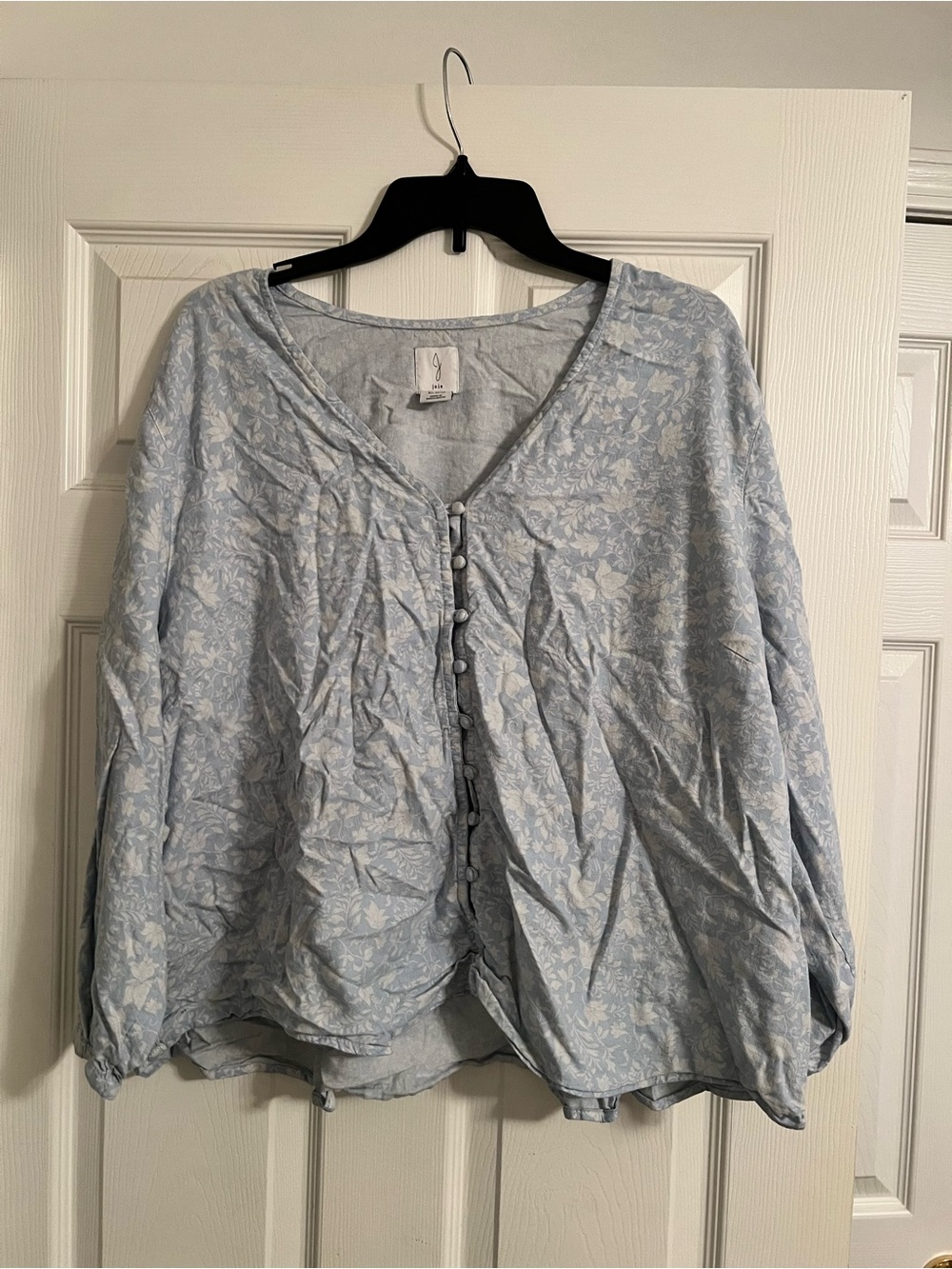 Joie Light Blue Floral Button-Down Blouse